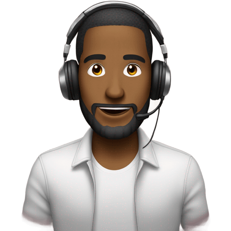 DJ sin pelo y con barba  emoji