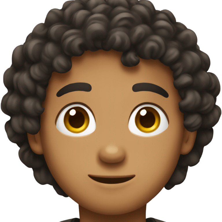 Hispanic boy with curly hair emoji