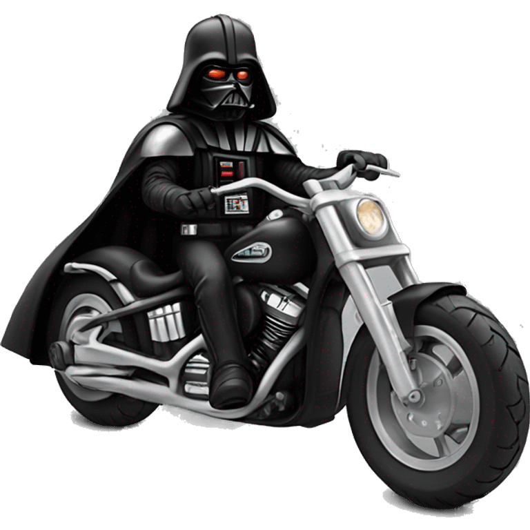 Darth Varder rides a Harley black  emoji