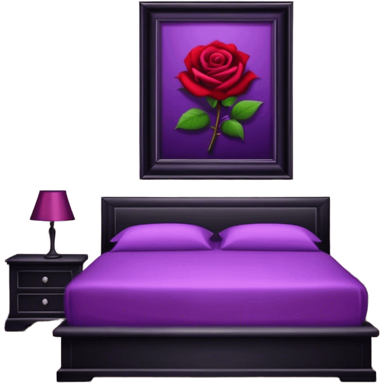 Purple and black room with a rose on it emoji