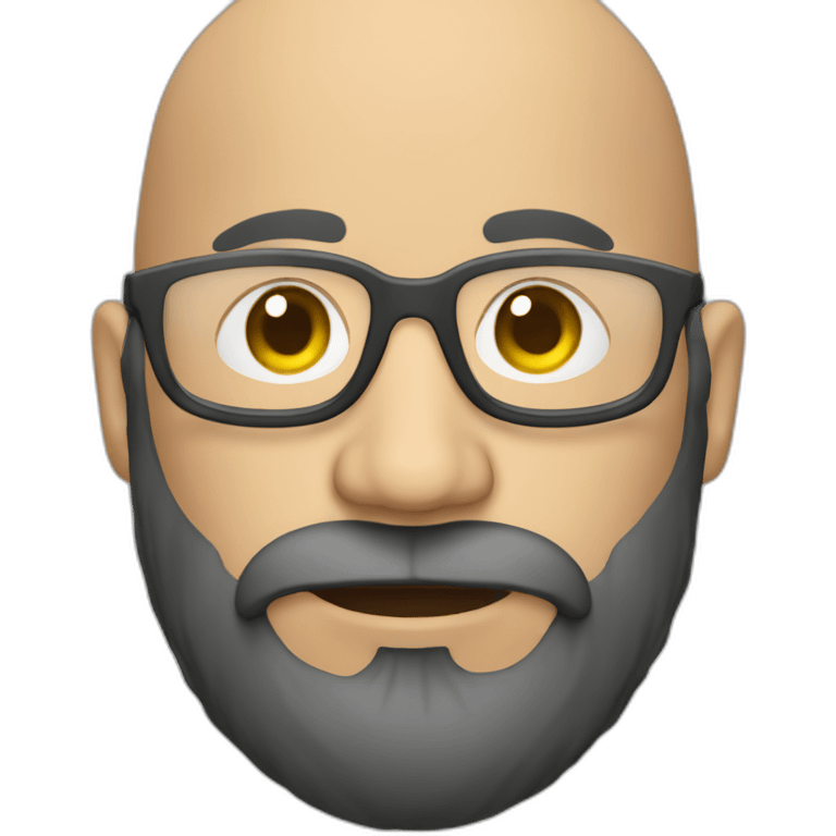 Bald It analyst with beard and glasses emoji