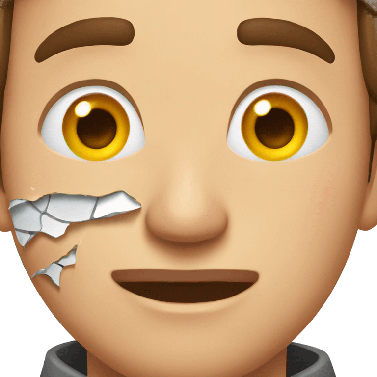 Egg cracked on guys face emoji