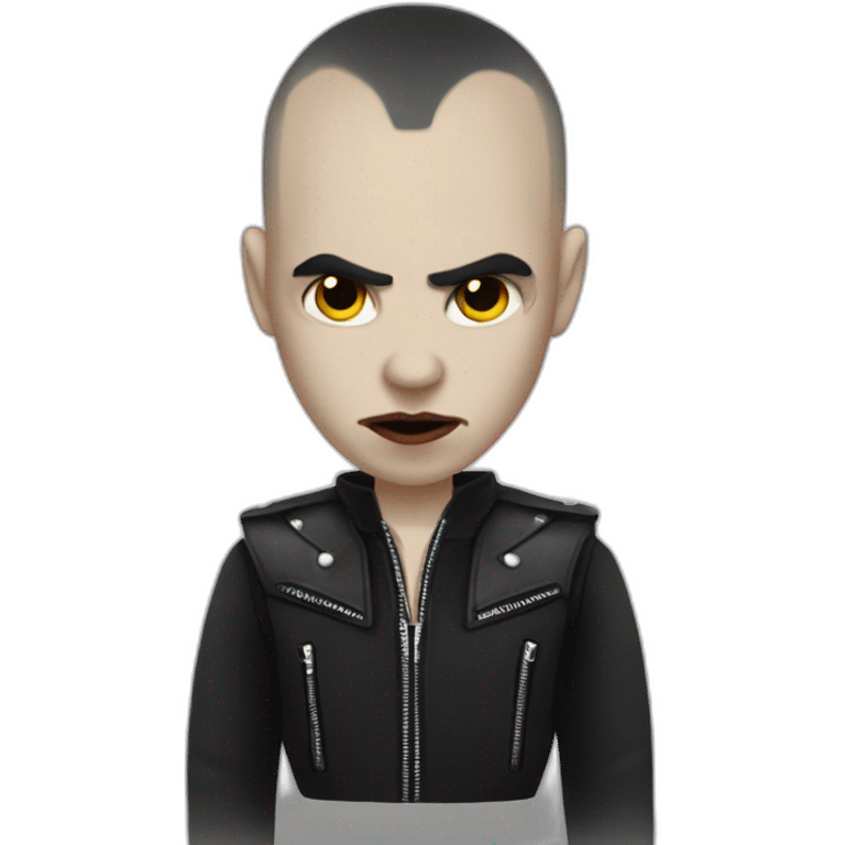 Vampire looking skinhead punk emoji