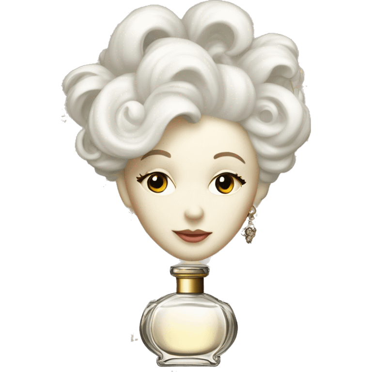 Vintage rococo perfume pale white emoji