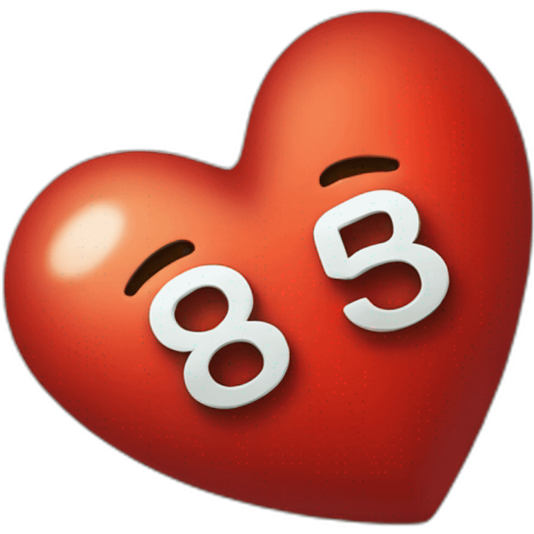 Red heart with the number 85 emoji