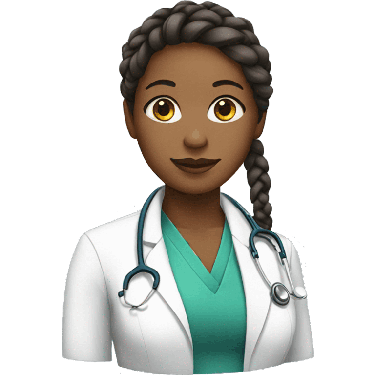 Female African American doctor with braids emoji