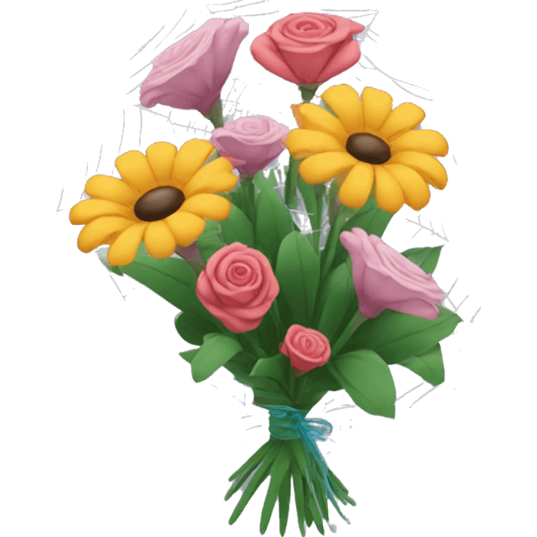 Bouquet of flowers with spider web  emoji