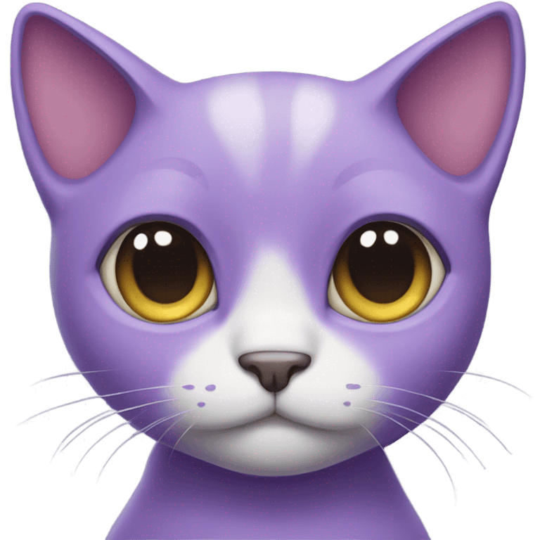 cute purple cat with heart eyes emoji