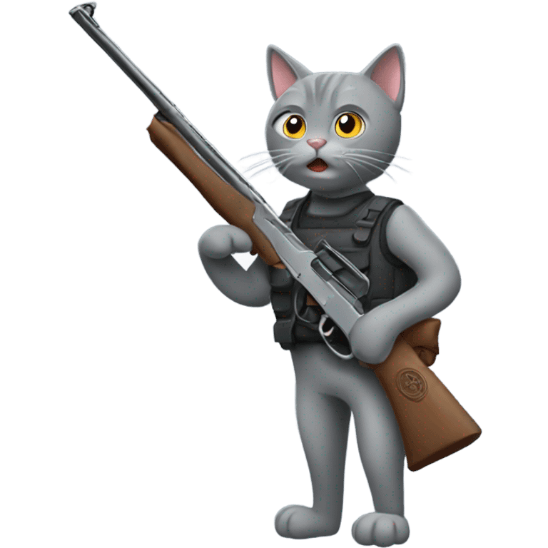 Grey-Cat-With-Shotgun emoji