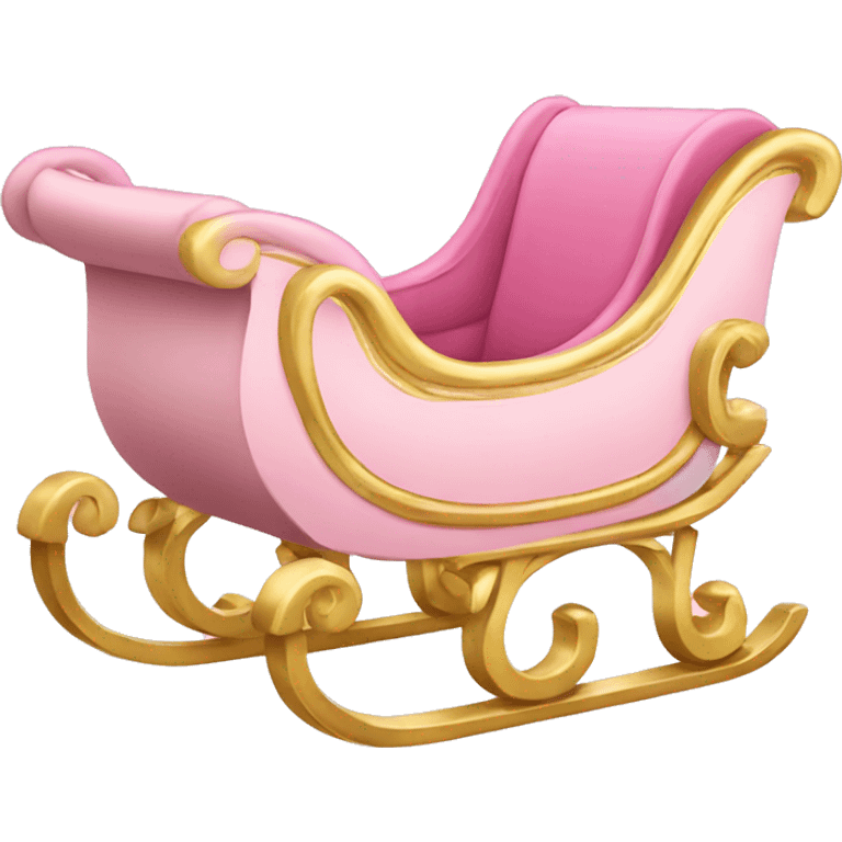 A light pink an gold Christmas sleigh  emoji