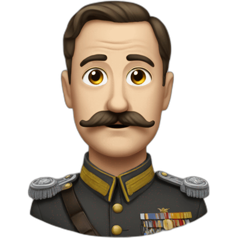 Adolf avec une moustache large comme le nez emoji