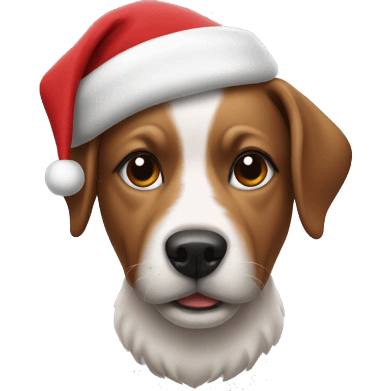 Dog with a Santa hat emoji