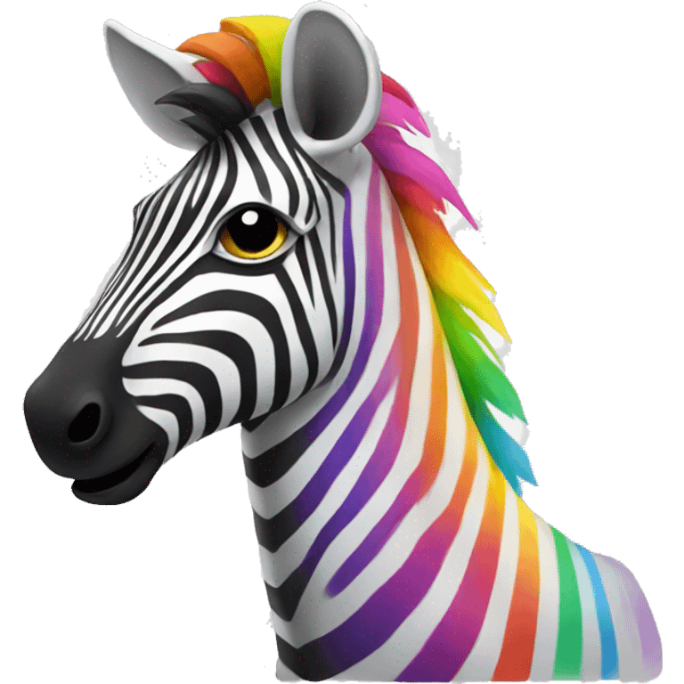 Zebra with rainbow stripes emoji