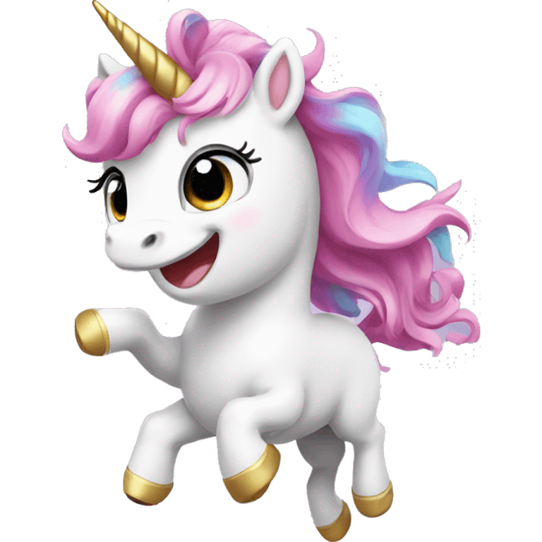 cute little unicorn dancing emoji