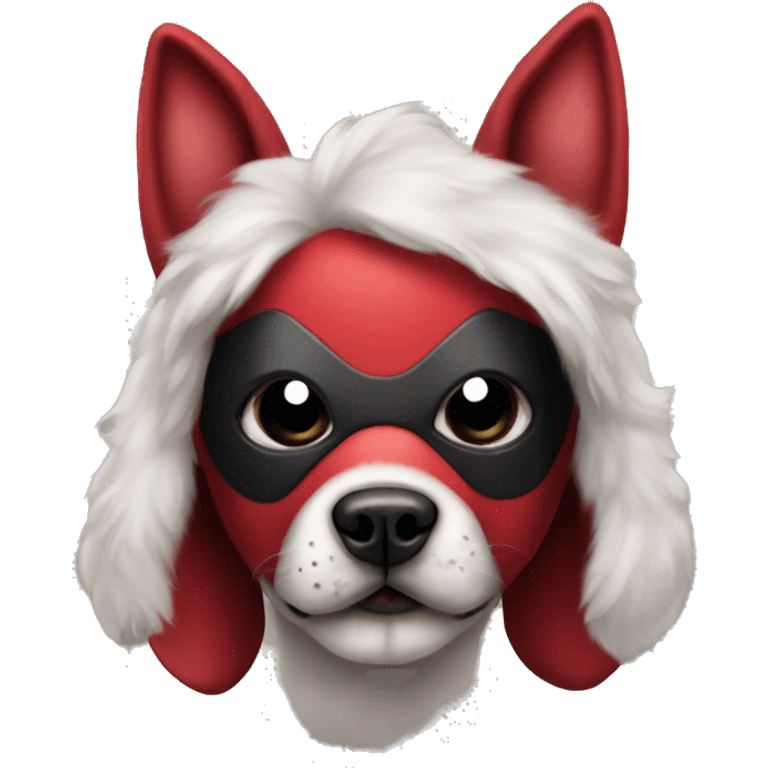 cute Deadpool dog face with a mask emoji