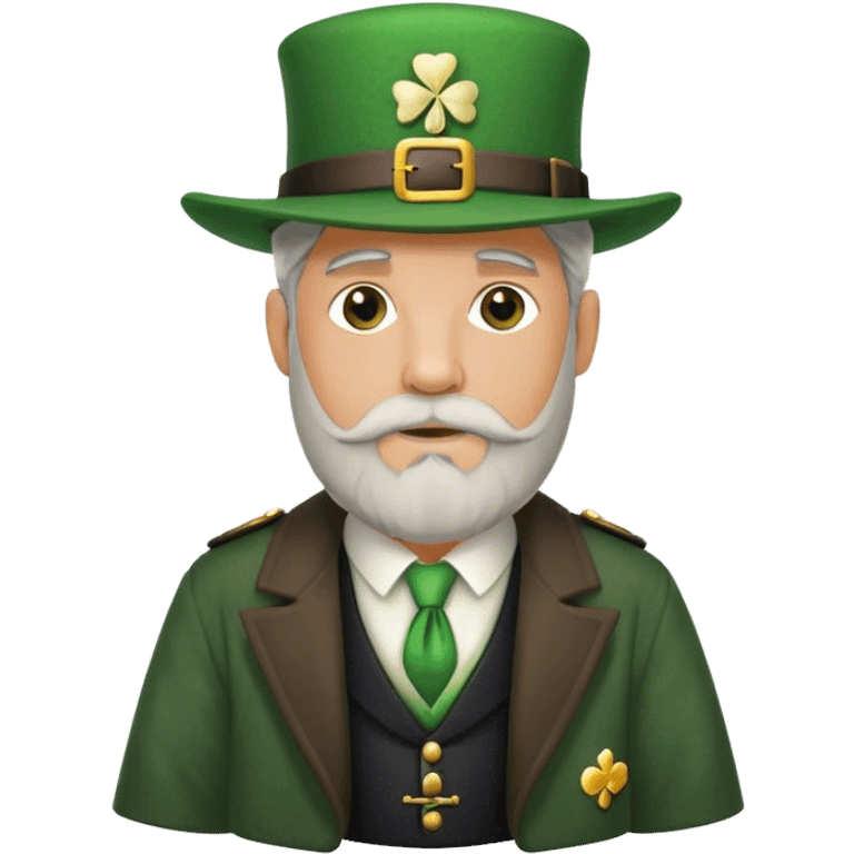 Tall grey haired man with goatee wearing a green peaky hat and kilt st. Patrick’s Day emoji