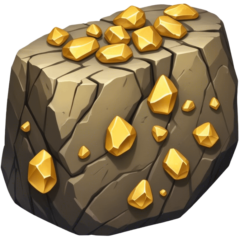 gold ore fused in rock emoji