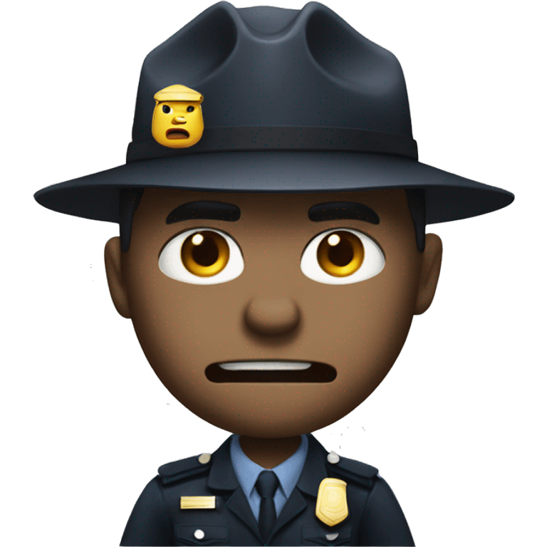 Cop angry at suspect emoji