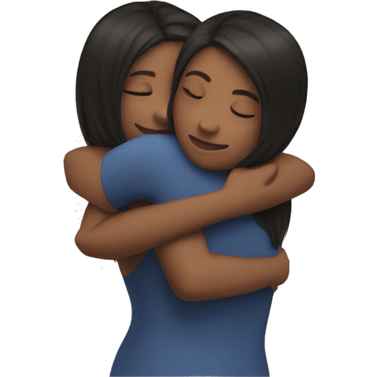 two girls hugging each other emoji