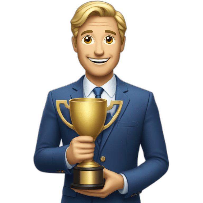 television game show host holding a trophy emoji