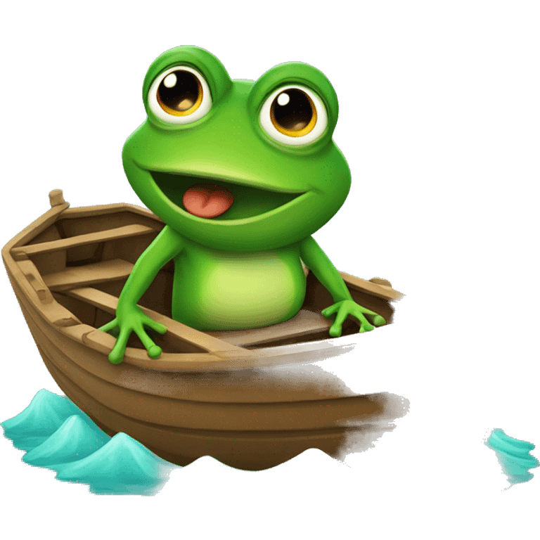 frog on a boat emoji