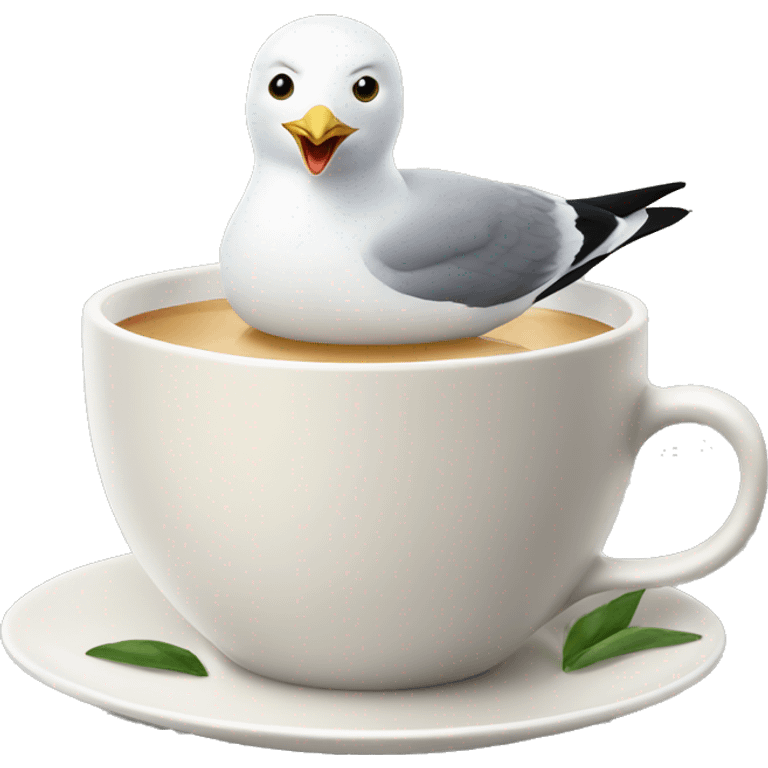 seagull in a cup of tea emoji