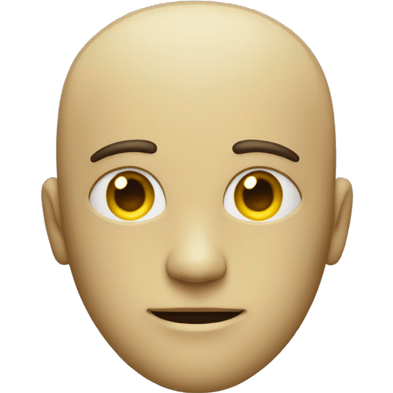 a man with half of his face tilted to the side, and a robot inside emoji