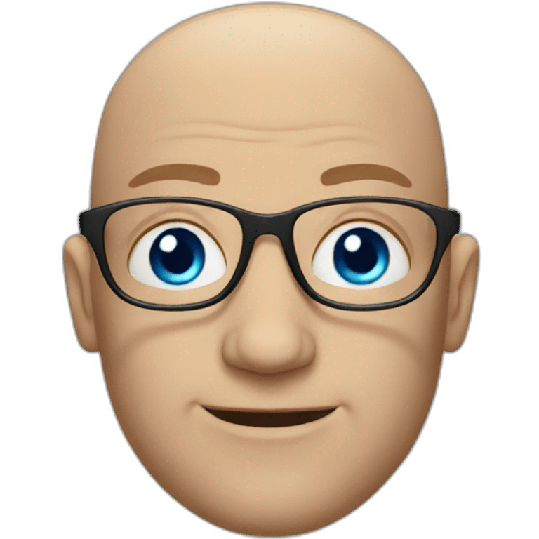 bald man with glasses and blue eyes emoji