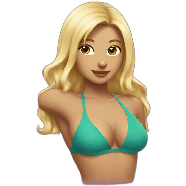 hot catgirl blonde swim suit emoji