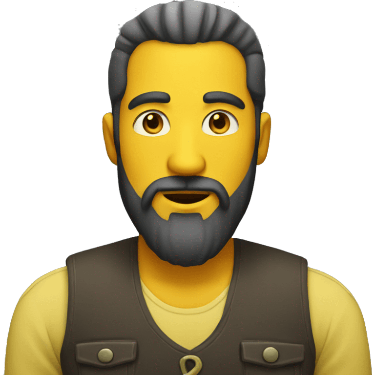 man with big beard and yellow skin emoji