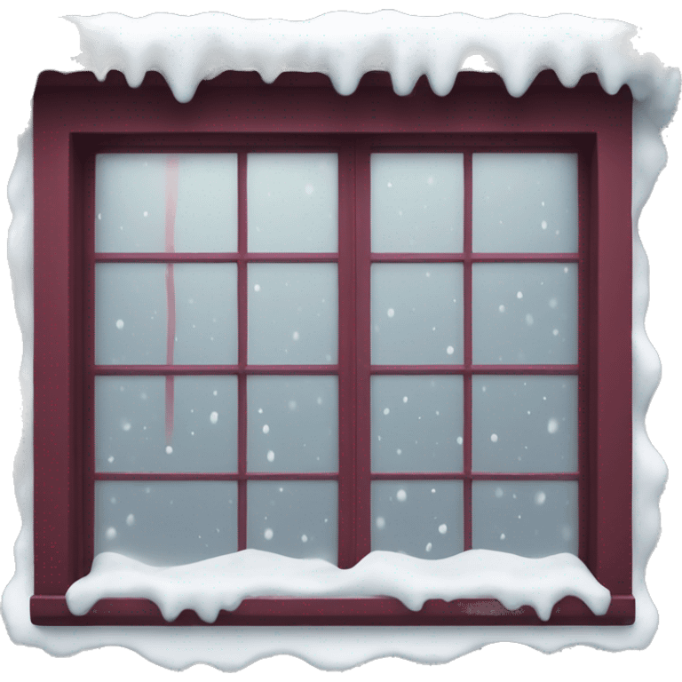 snowy burgundy window  emoji