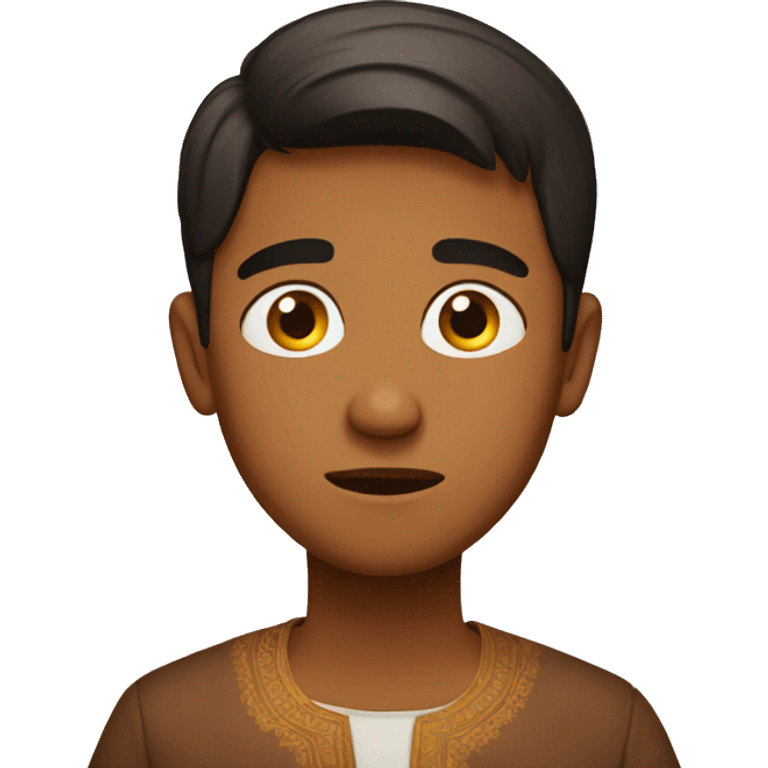 Worried brown boy in kurta emoji