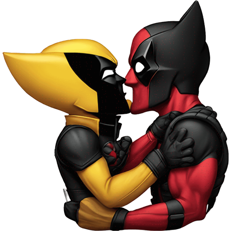 wolverine kissing deadpool emoji