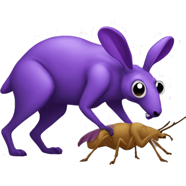 bug eating purple Aardvark emoji