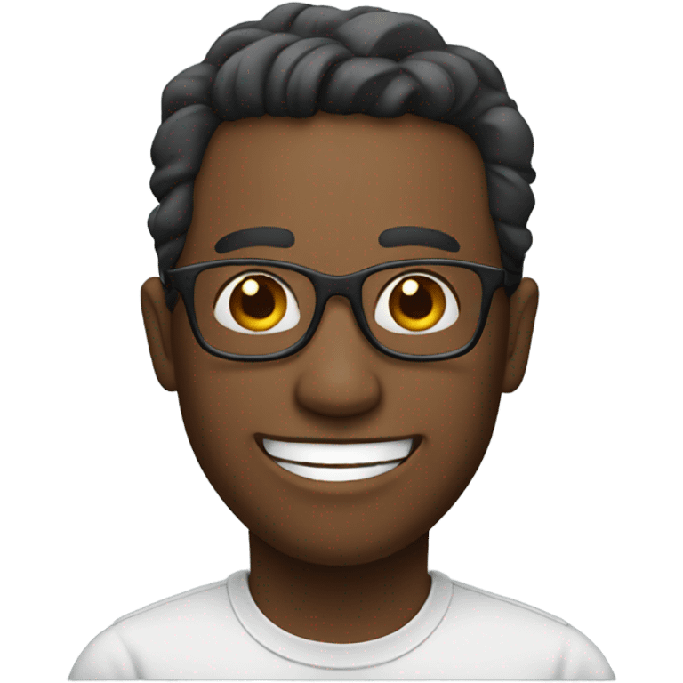 smiling male portrait with glasses emoji