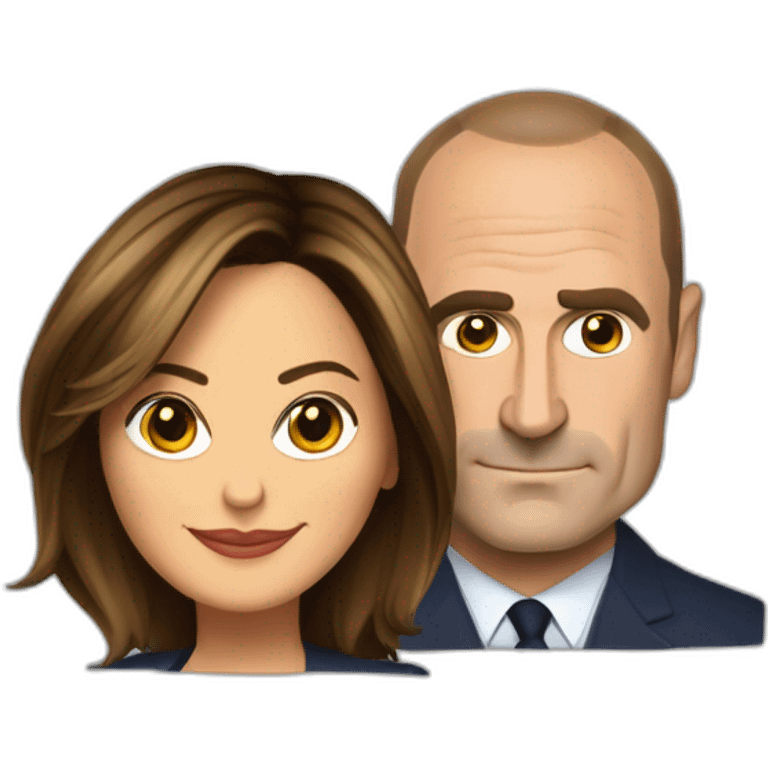 Mariska Hargitay as detective Olivia benson and Christopher Meloni as detective Elliot stabler emoji