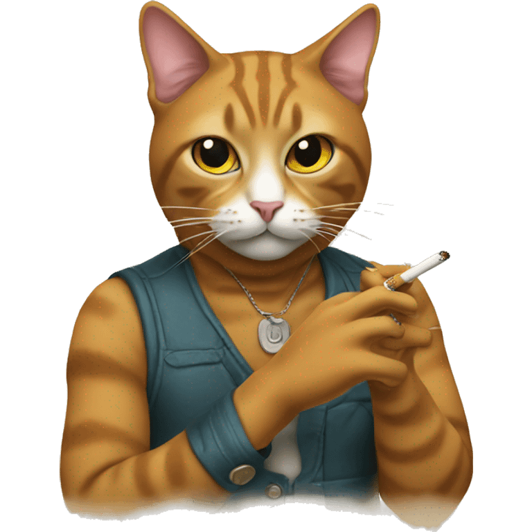 A cat smoking a cigarette  emoji