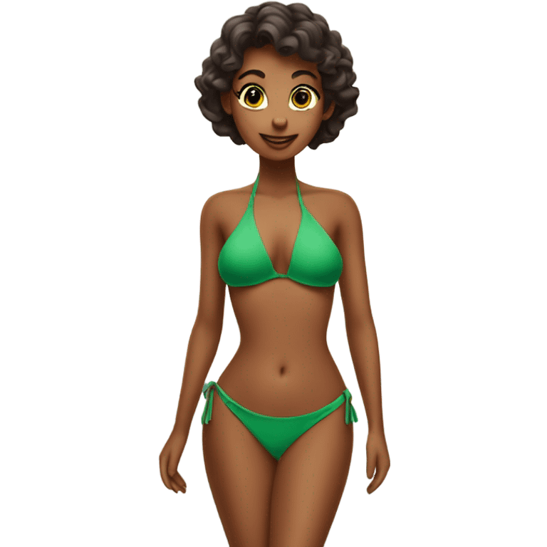 Bambi in a green bikini emoji