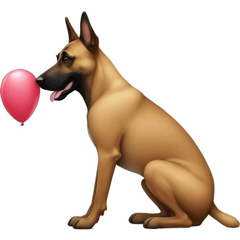 malinois with baloon emoji