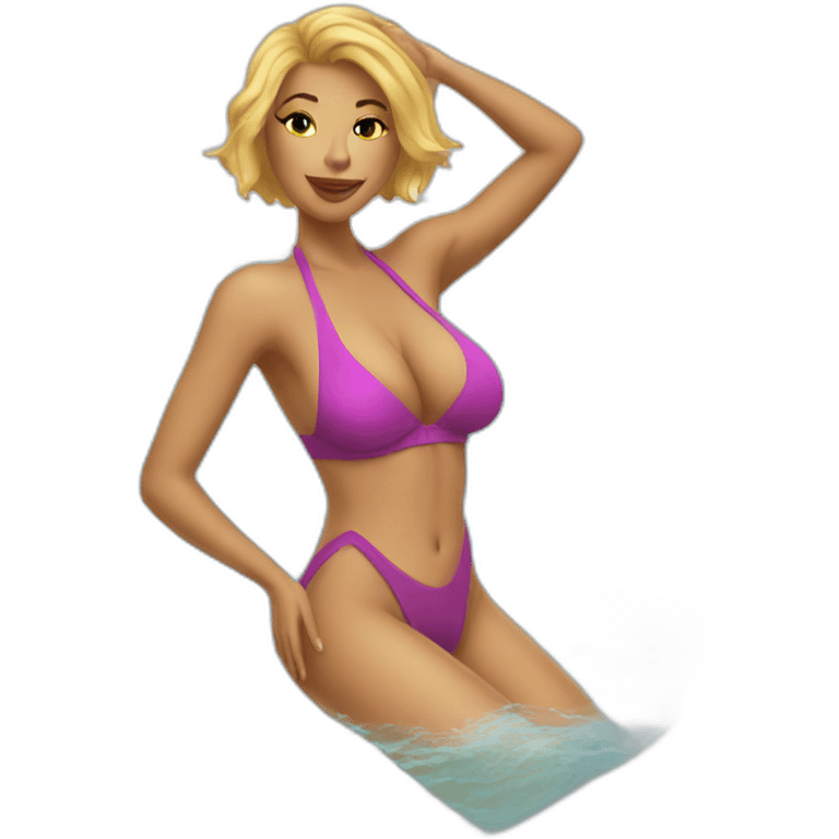 sexy woman on high heels swimming suit emoji