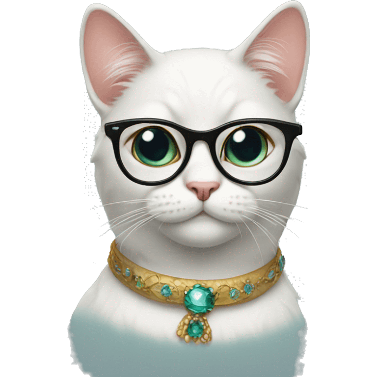 fancy cat with glasses emoji