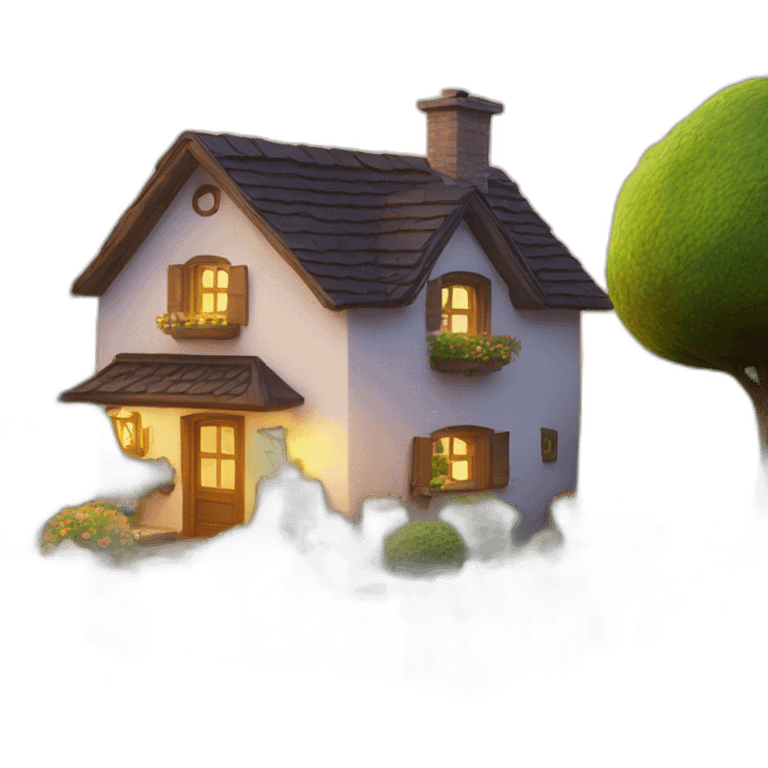 Cosy home with garden emoji