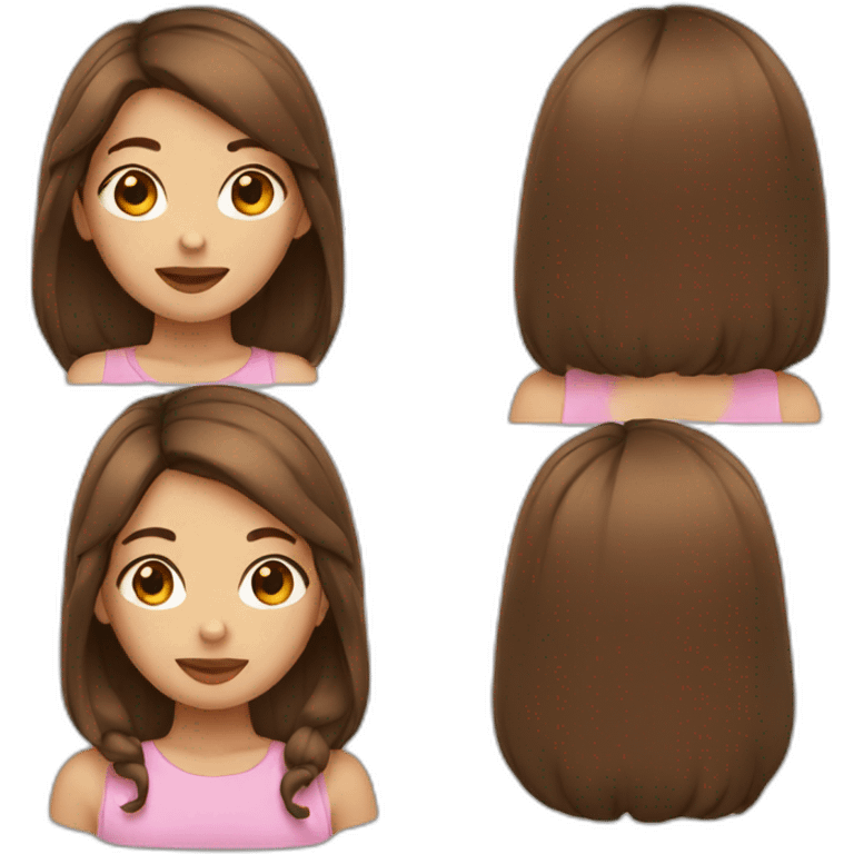 cute girl brown hair  emoji