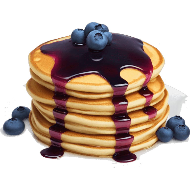 stack of pancakes with blueberry’s and syrup on top  emoji