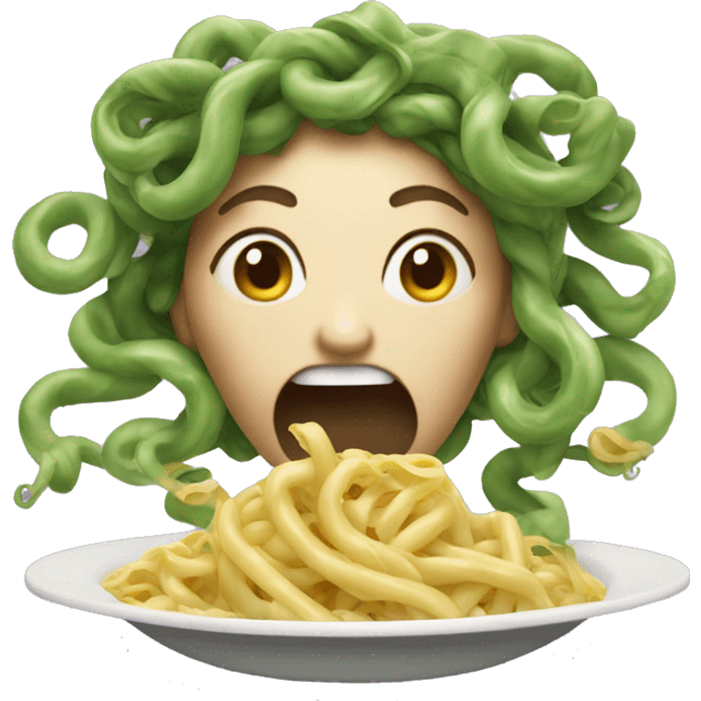 medusa eating pasta emoji