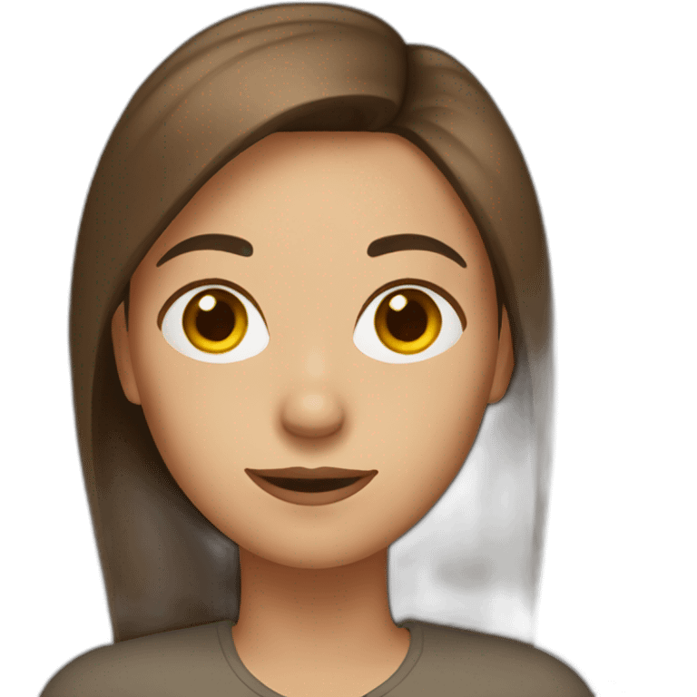 women, brown hair emoji