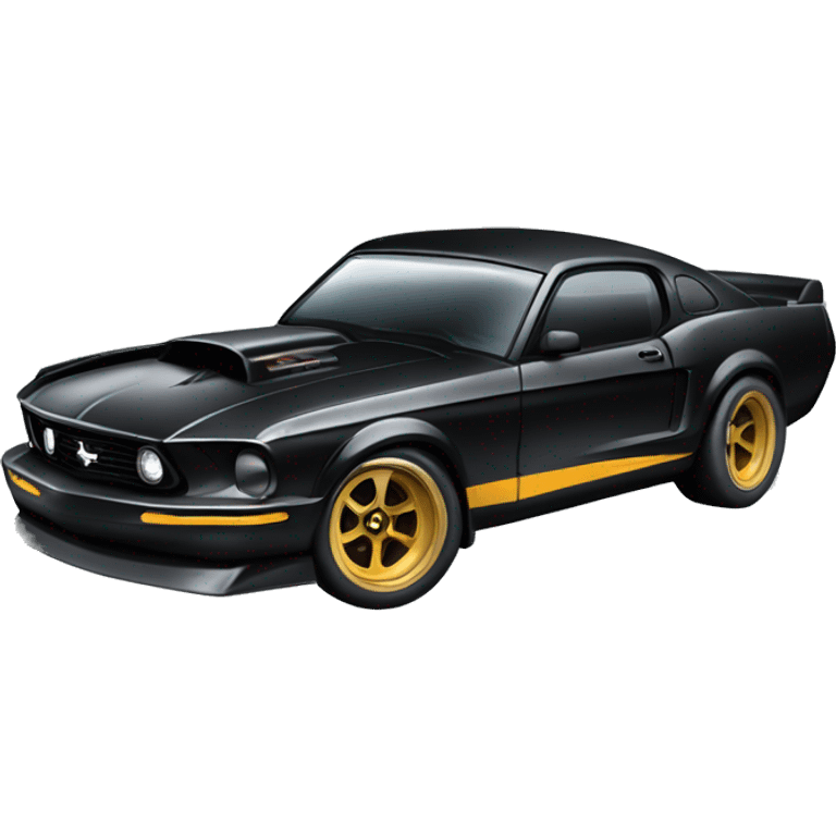 Black turbo charged ford mustang race car emoji