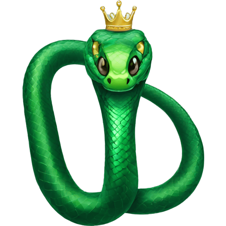 Emerald snake with a crown head Emerald Emerald emoji