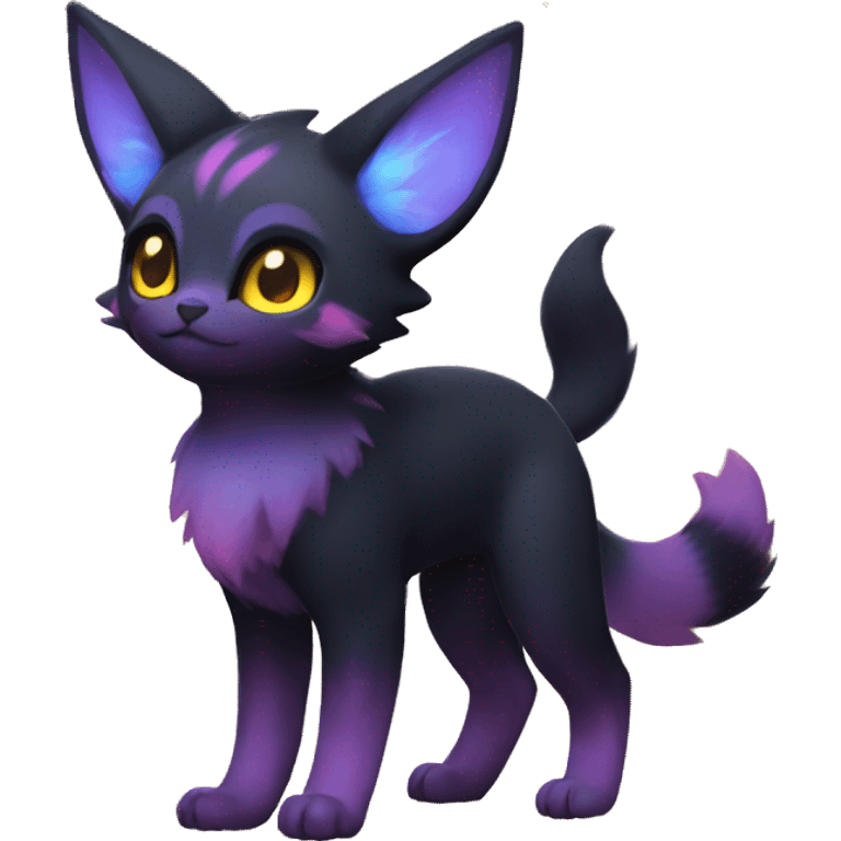 Nebula Umbreon-Litten full body emoji