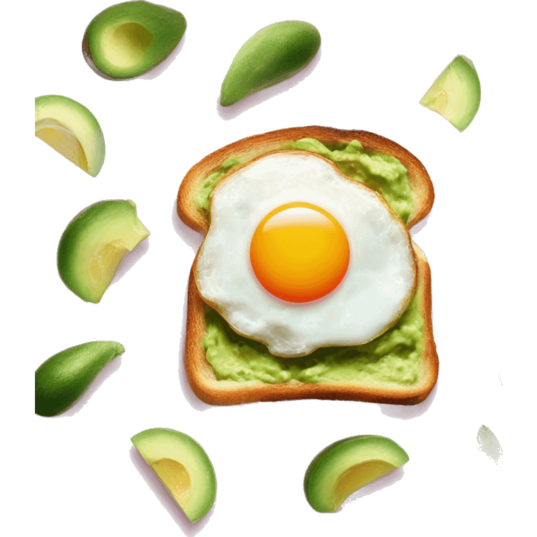 pink fried egg on avocado toast emoji